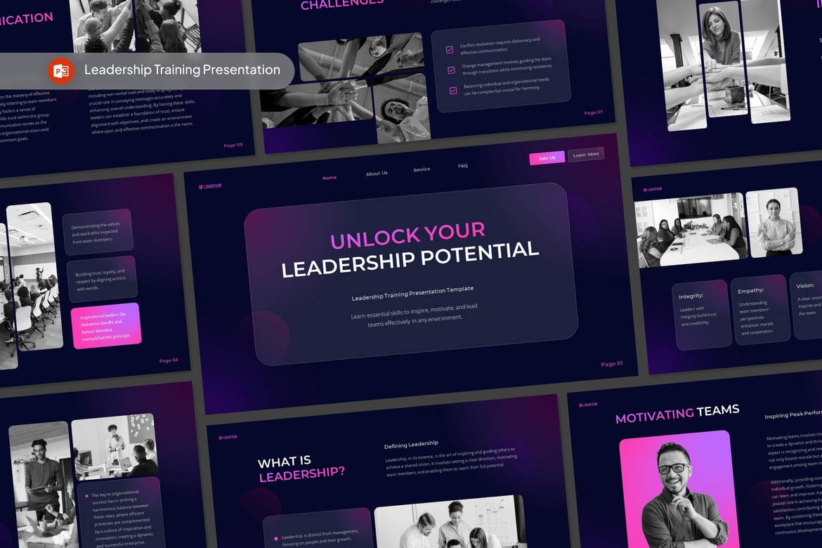 Template Presentasi PowerPoint untuk Pelatihan Kepemimpinan yang Menarik