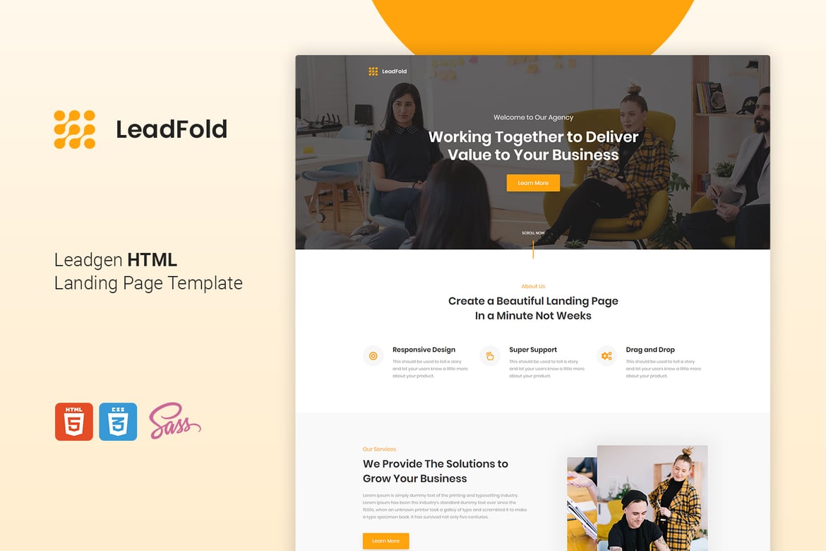 LeadFold - Template Website HTML untuk Generasi Lead yang Fleksibel