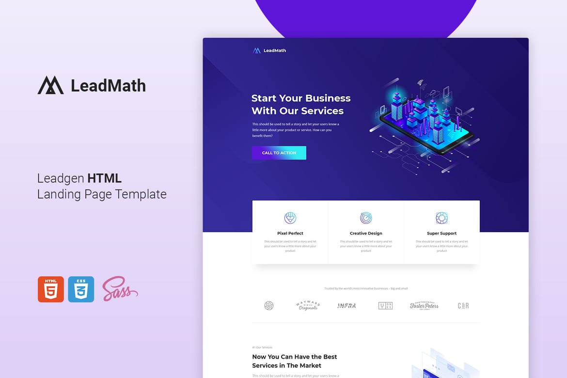 LeadMath - Template Website Landing Page HTML untuk Generasi Leads