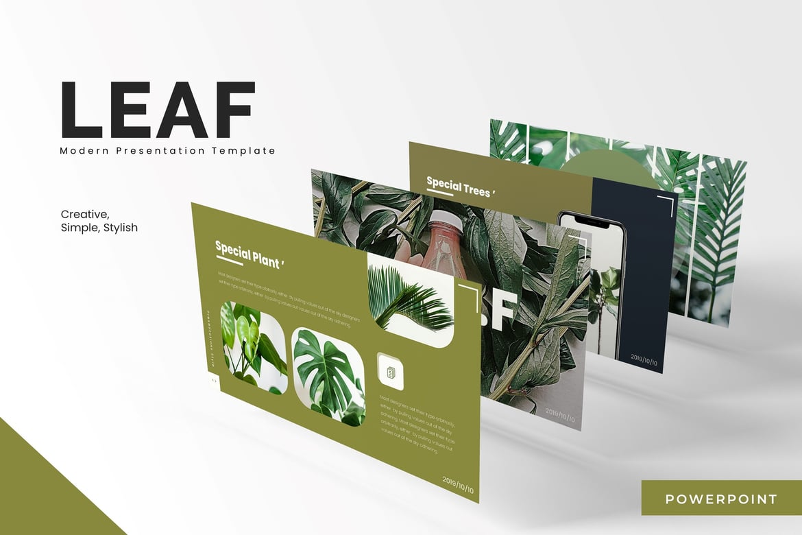 Template PowerPoint Leaf - Solusi Presentasi Multifungsi