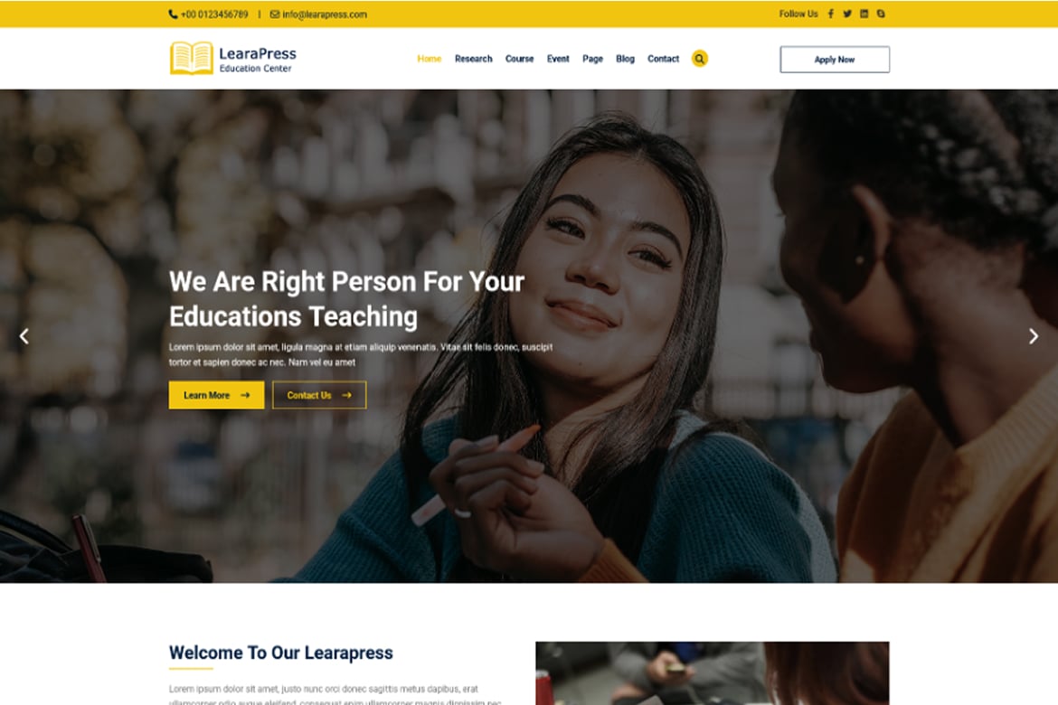 Template Website Edukasi & Kursus React - LearaPress