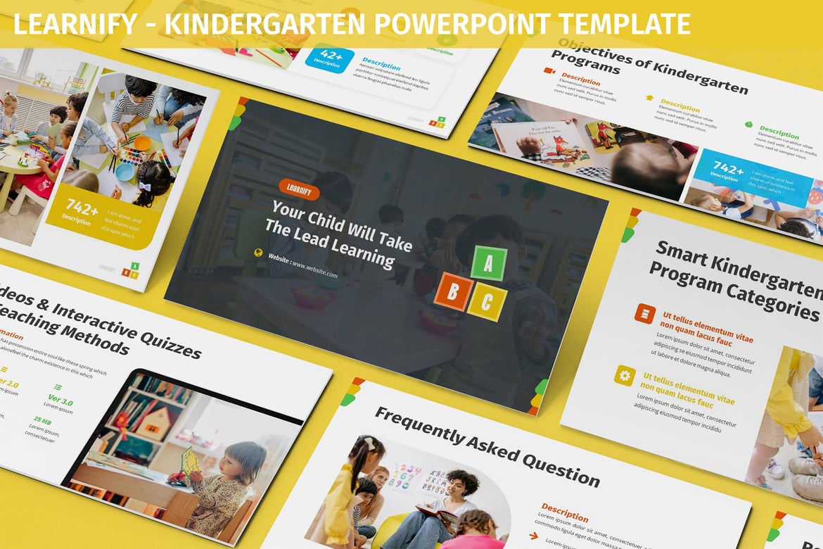Template PowerPoint Kreatif untuk Taman Kanak-Kanak - Learnify