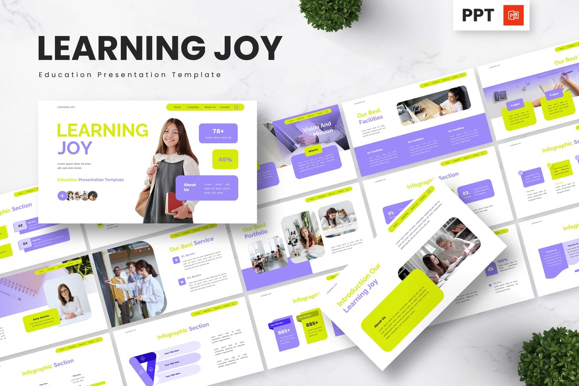 Template Presentasi Pendidikan - Learning Joy yang Menarik
