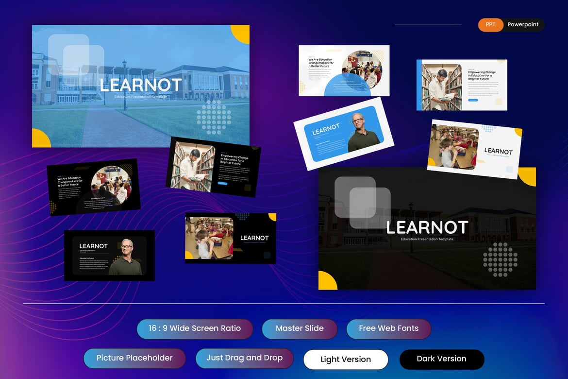 Template Presentasi Pendidikan Learnot - Solusi Kreatif untuk Semua Kebutuhan Anda