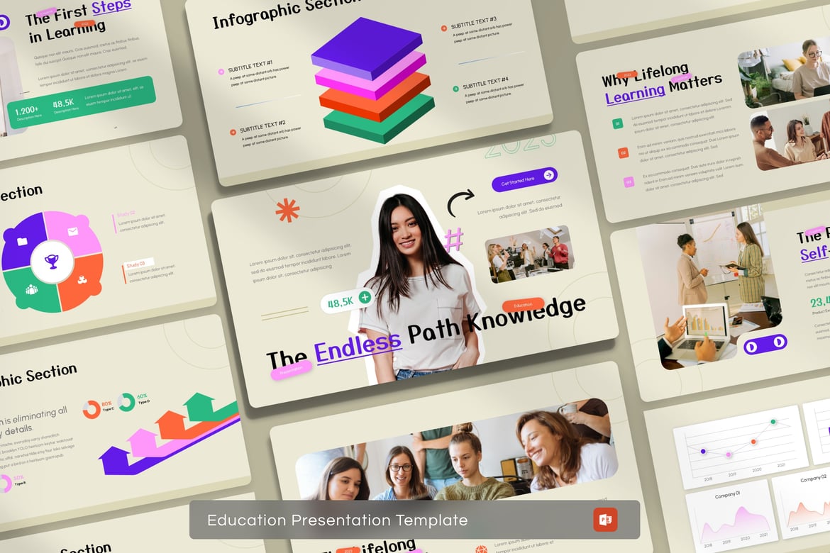 Template Presentasi PowerPoint Pendidikan Learnup yang Menarik