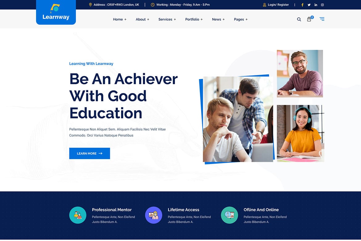 Learnway - Tema WordPress LMS Profesional untuk Pendidikan Online