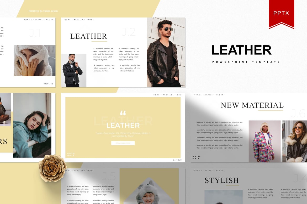 Template Presentasi Powerpoint Kulit yang Elegan
