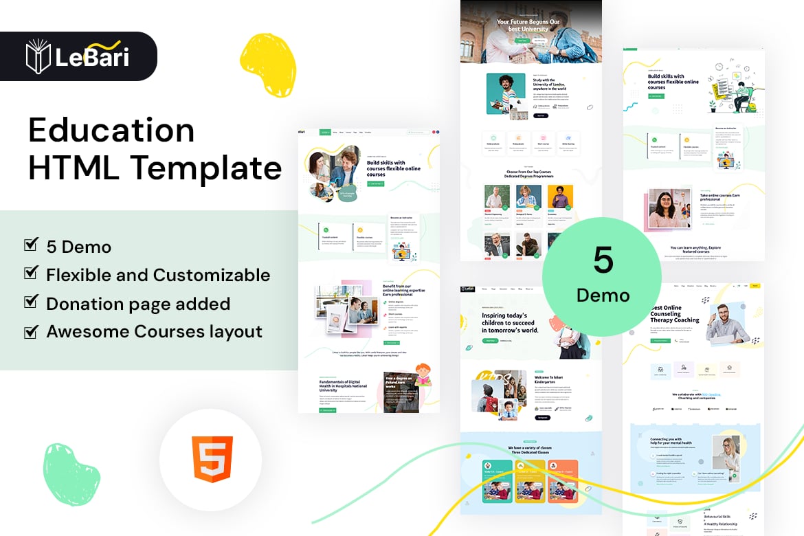 Template Website Pendidikan Lebari - Desain Menarik untuk E-Learning