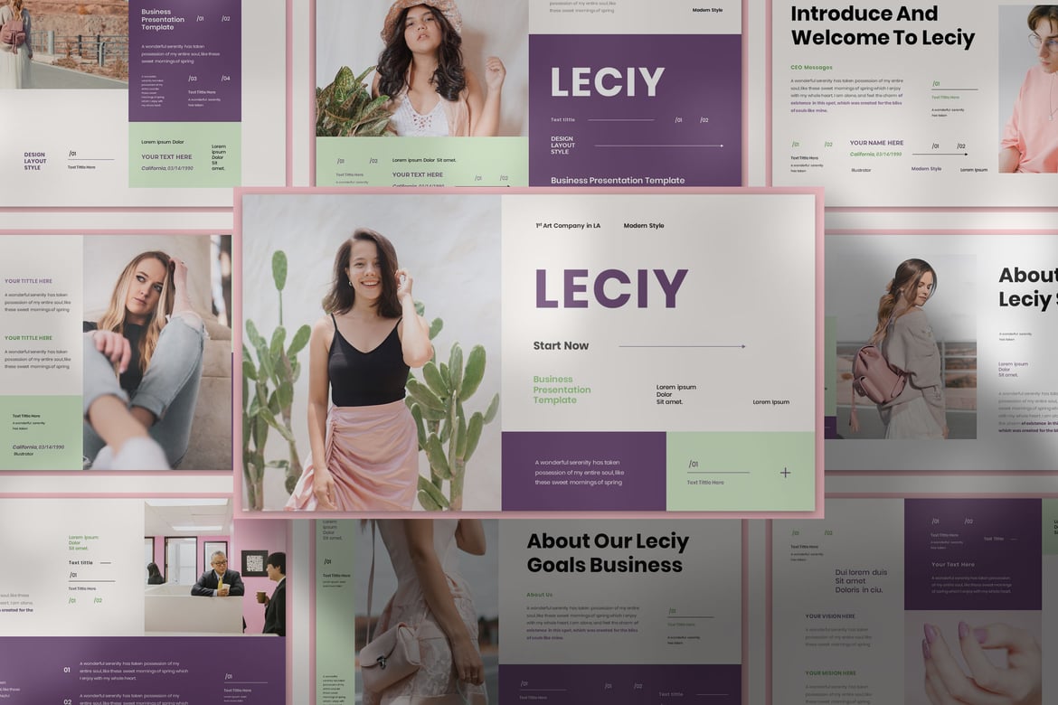 Leciy - Template Presentasi PowerPoint untuk Bisnis yang Menarik