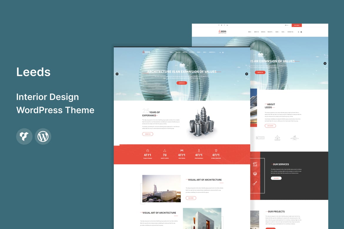 Leeds - Tema WordPress untuk Desain Interior yang Elegan