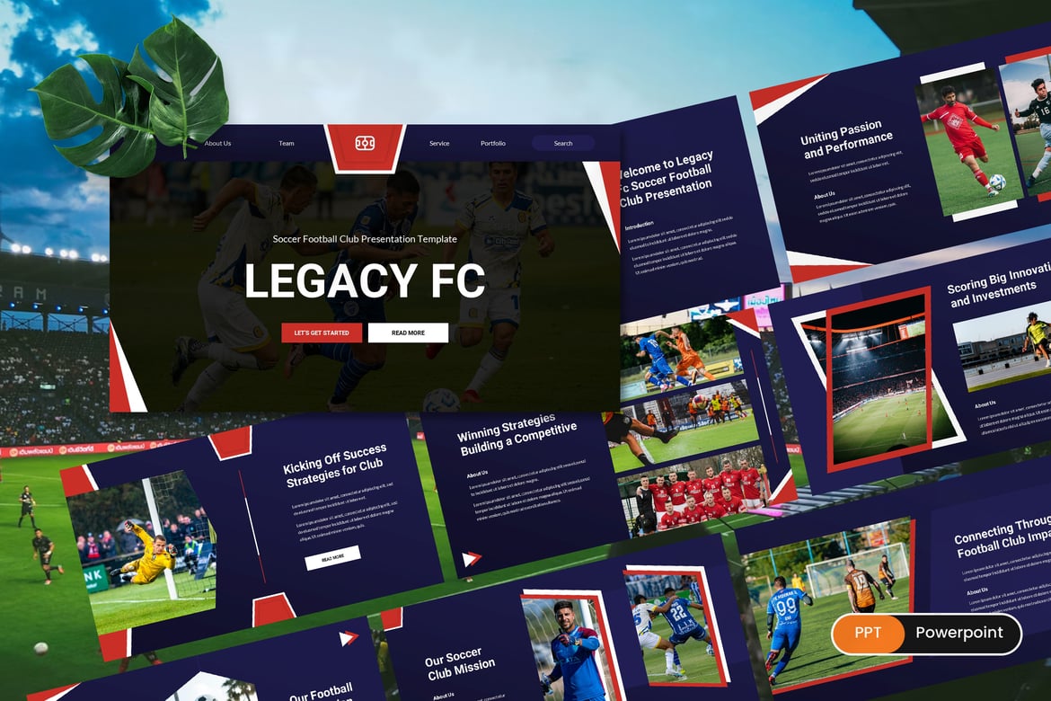 Template PowerPoint Legacy untuk Klub Sepak Bola yang Menarik