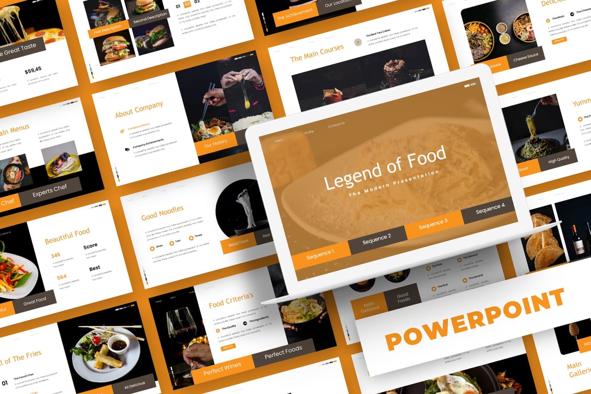 Template PowerPoint Legenda Makanan - Solusi Presentasi Kreatif