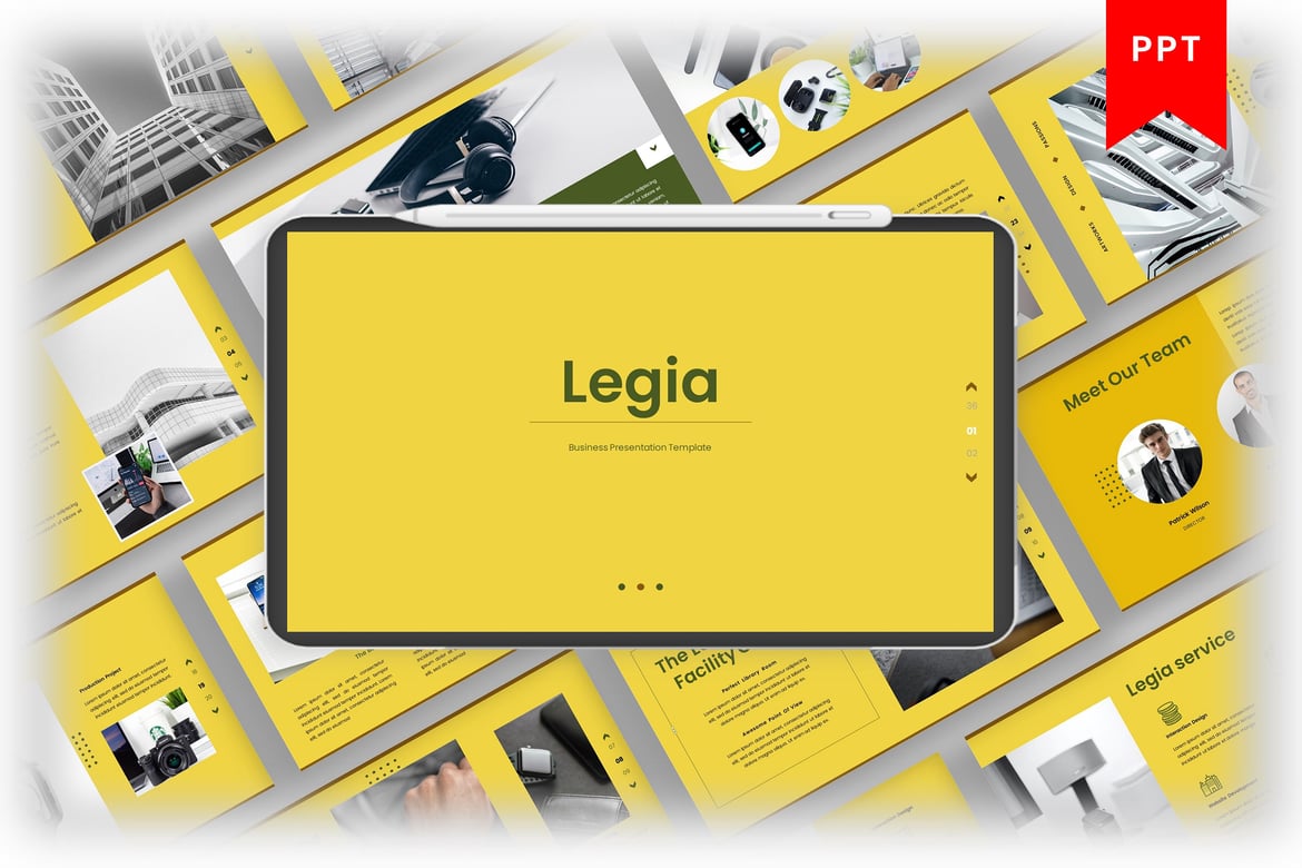Template Presentasi PowerPoint Legia yang Menarik dan Profesional