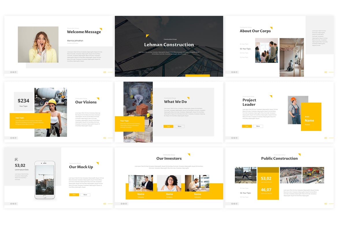 Template Presentasi Powerpoint Lehman - Desain Minimalis yang Kreatif