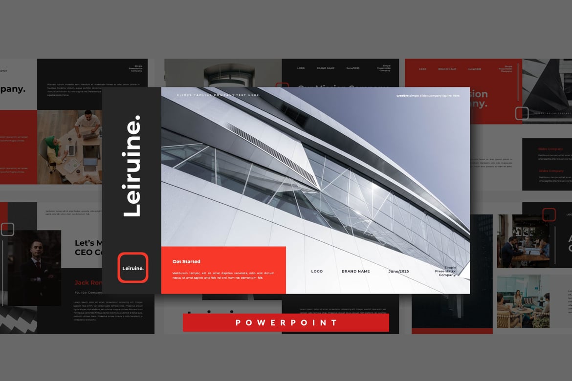 Template Presentasi PowerPoint Leiruine yang Menarik