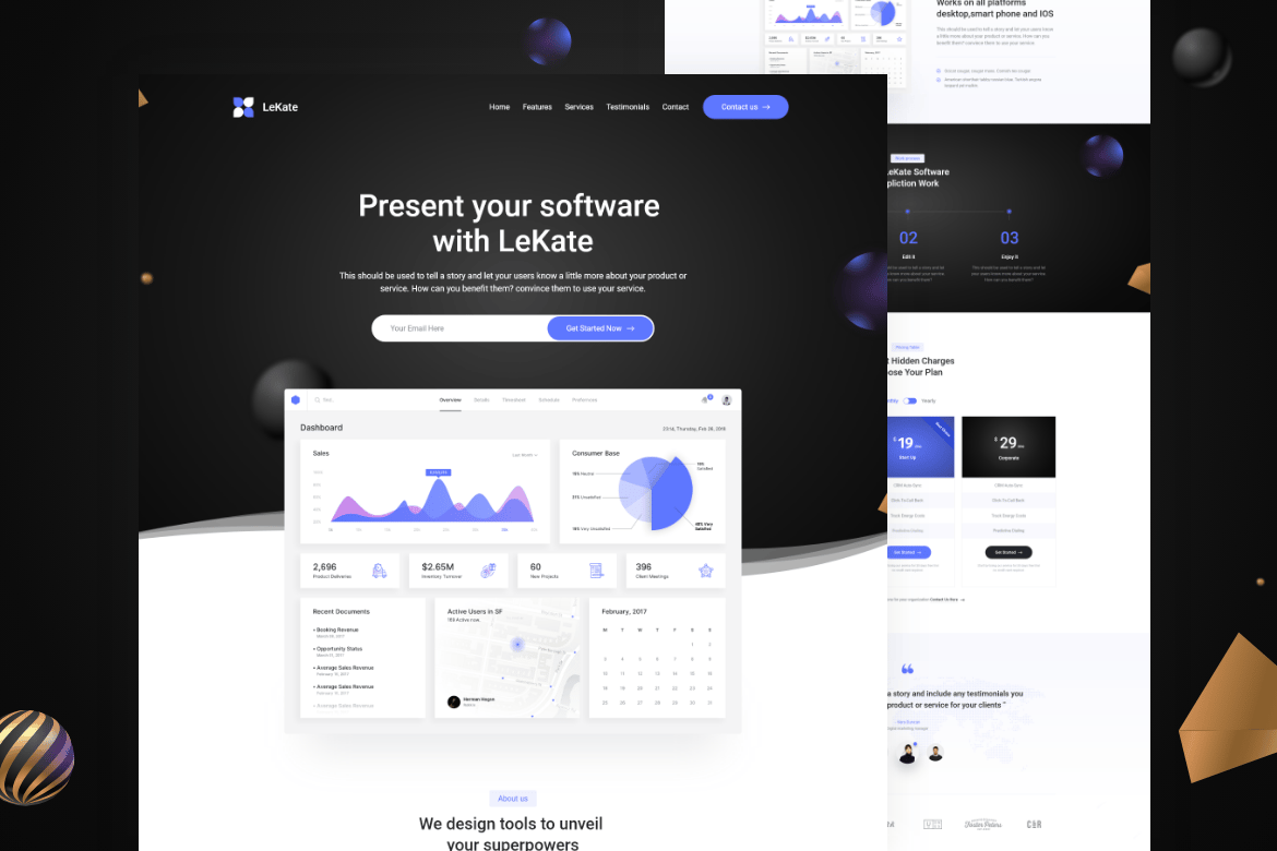 LeKate - Template Website Landing Page untuk SaaS dan Software