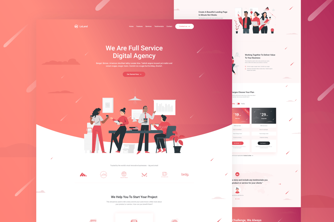 LeLand - Template Website Bisnis Isometrik yang Menarik