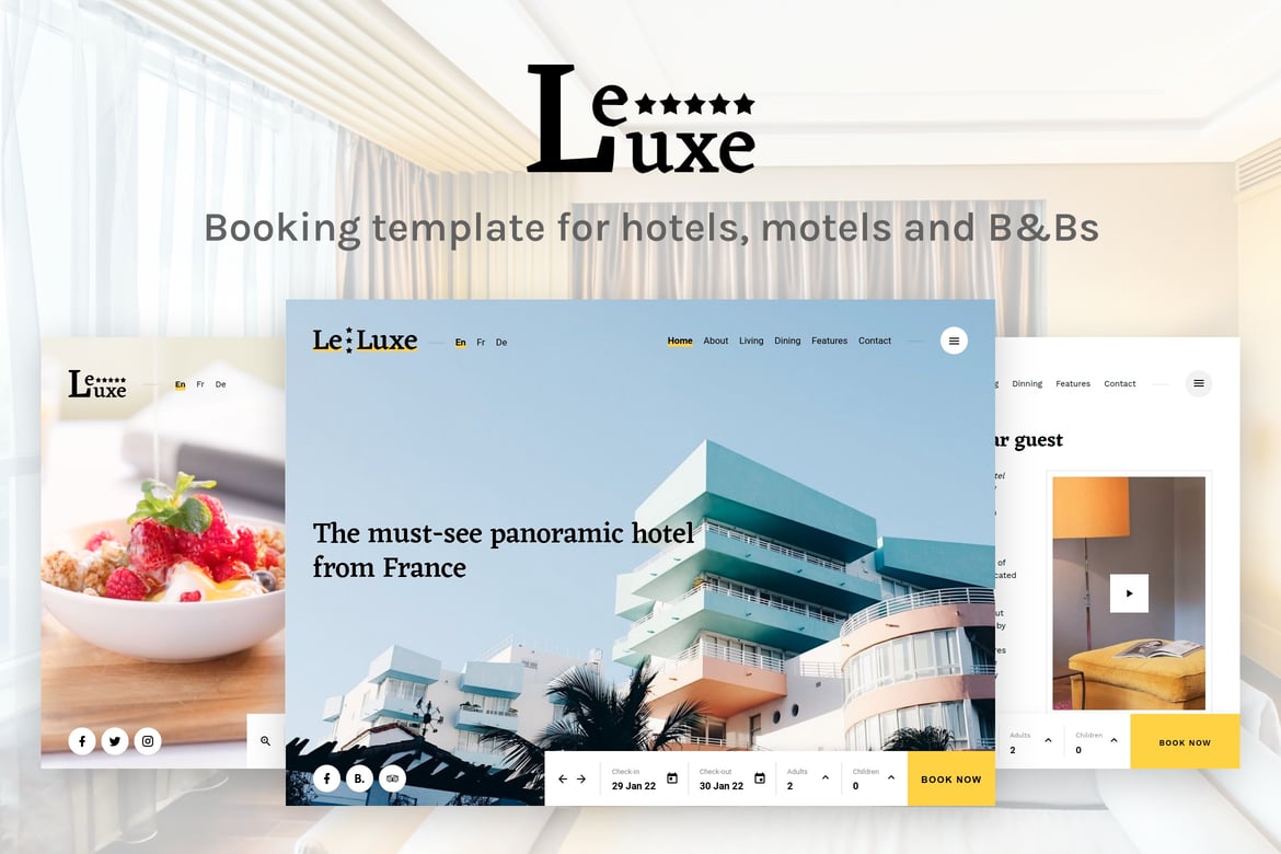 LeLuxe - Template Website Hotel Modern untuk Pemesanan