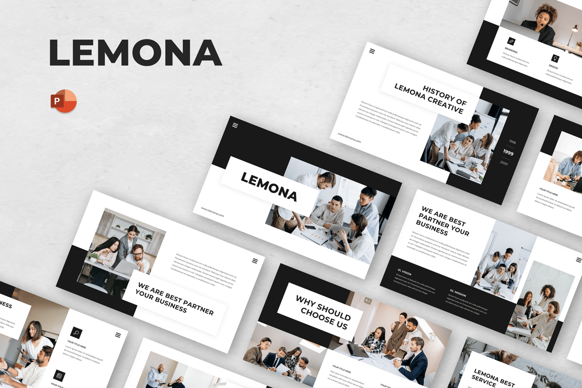 Template Presentasi PowerPoint Lemona - Solusi Kreatif untuk Pitch Deck Anda
