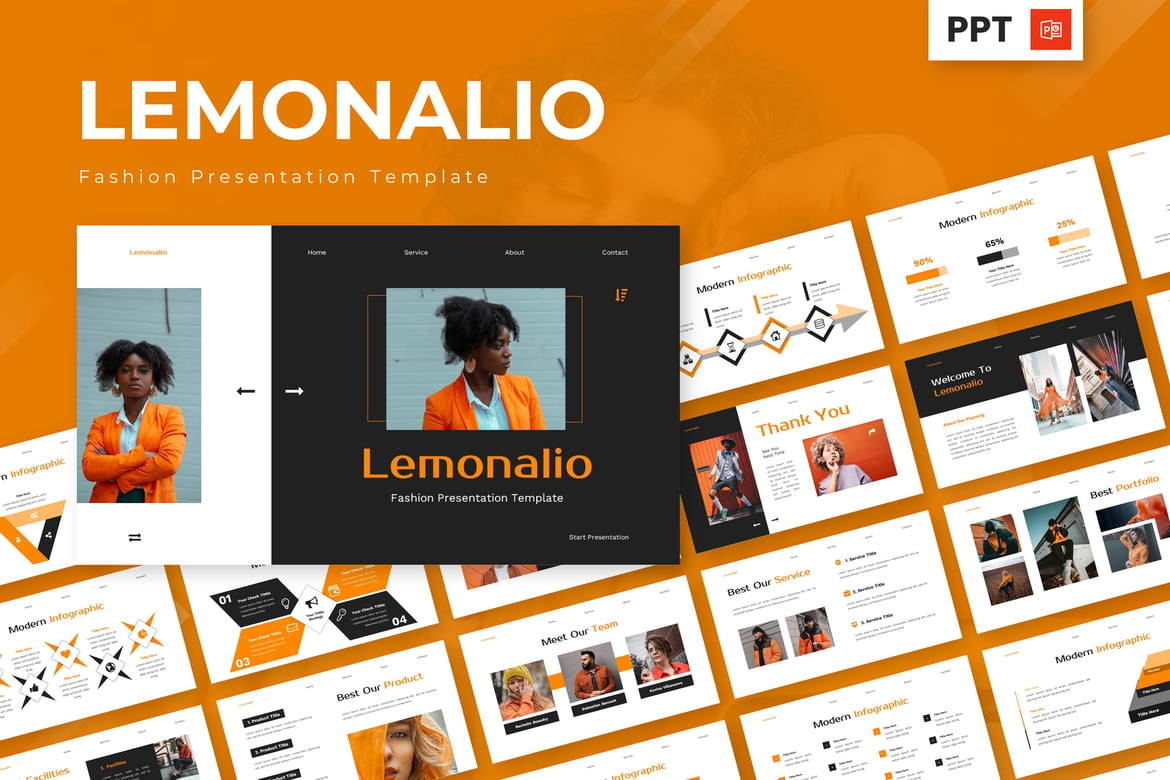 Template Presentasi Fashion Lemonalio yang Stylish dan Modern