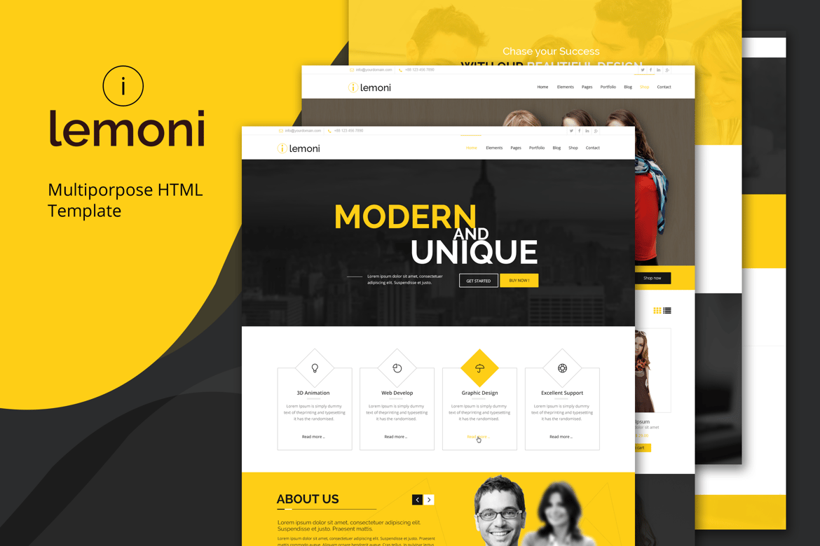 Lemoni - Template Website HTML5 Serbaguna yang Responsif