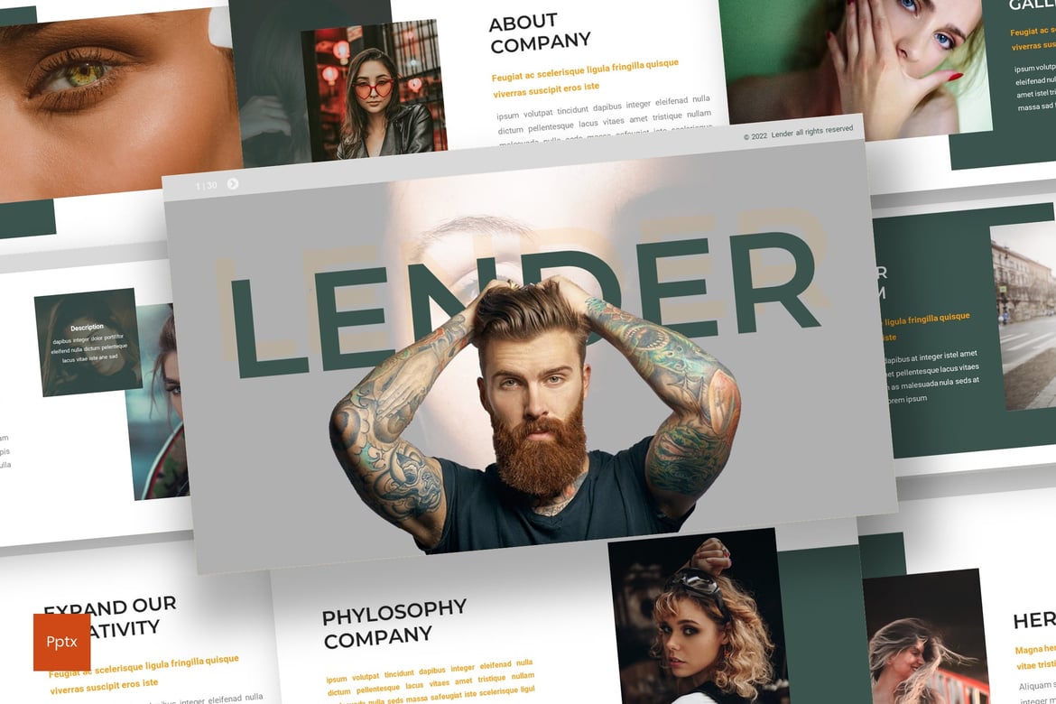 Template Powerpoint Lender - Presentasi Kreatif dan Minimalis