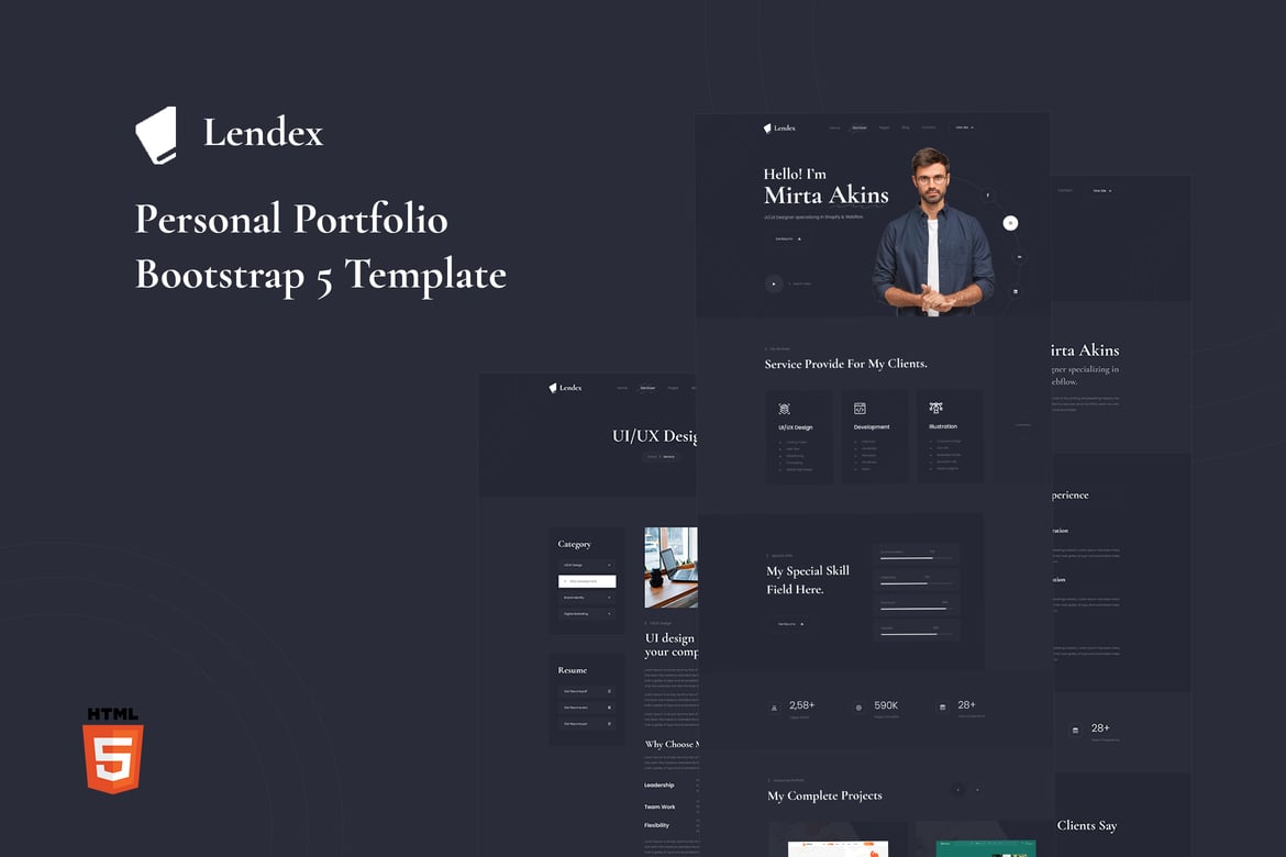 Lendex - Template Website Portfolio Pribadi Bootstrap 5 yang Menakjubkan