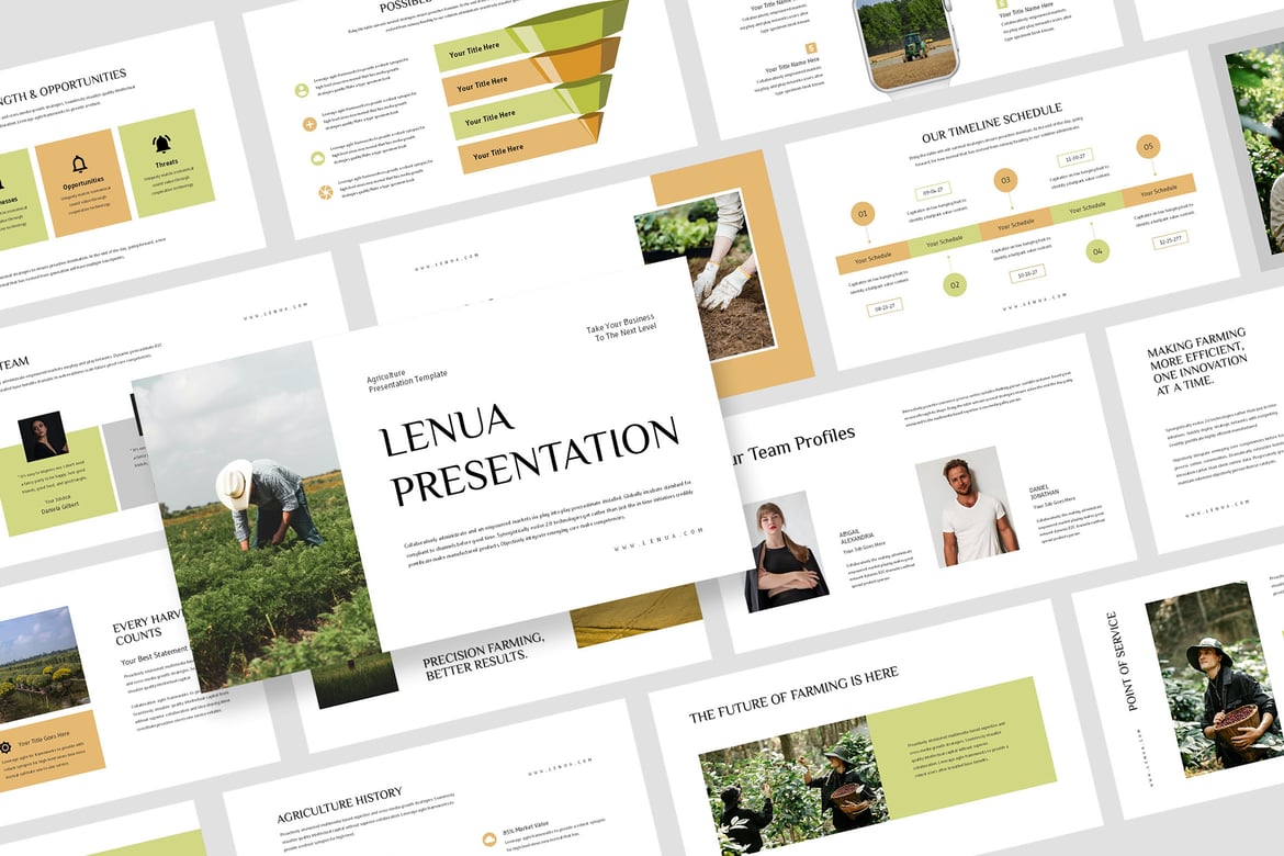 Template PowerPoint Pertanian Lenua yang Menarik dan Efektif
