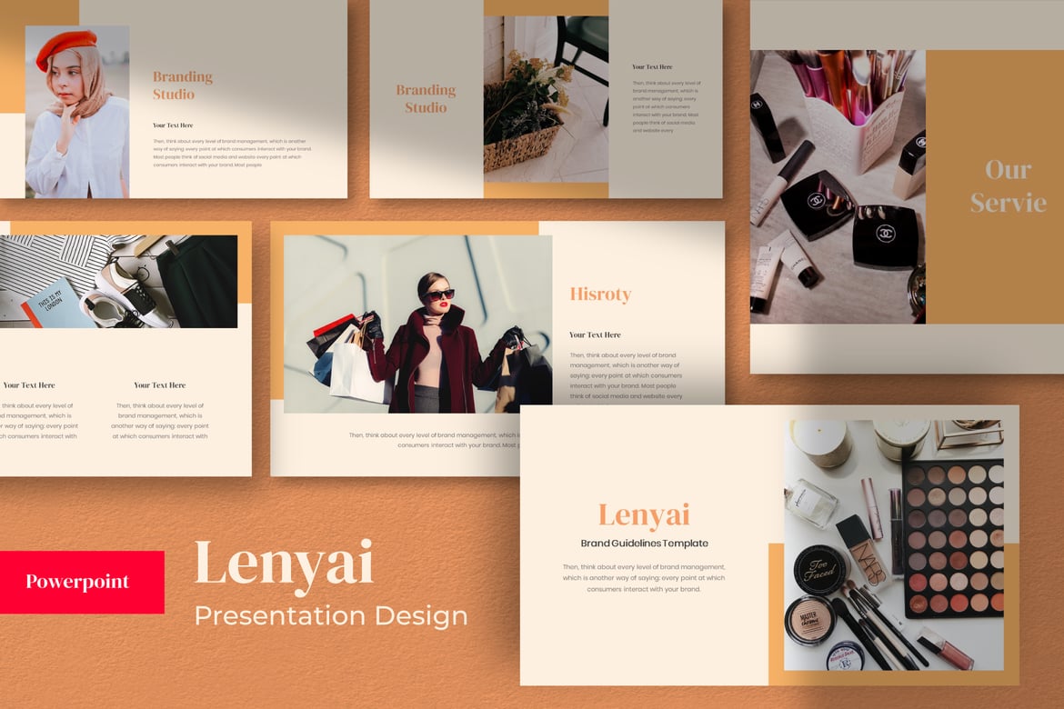 Template Presentasi PowerPoint Lenyai yang Elegan dan Profesional