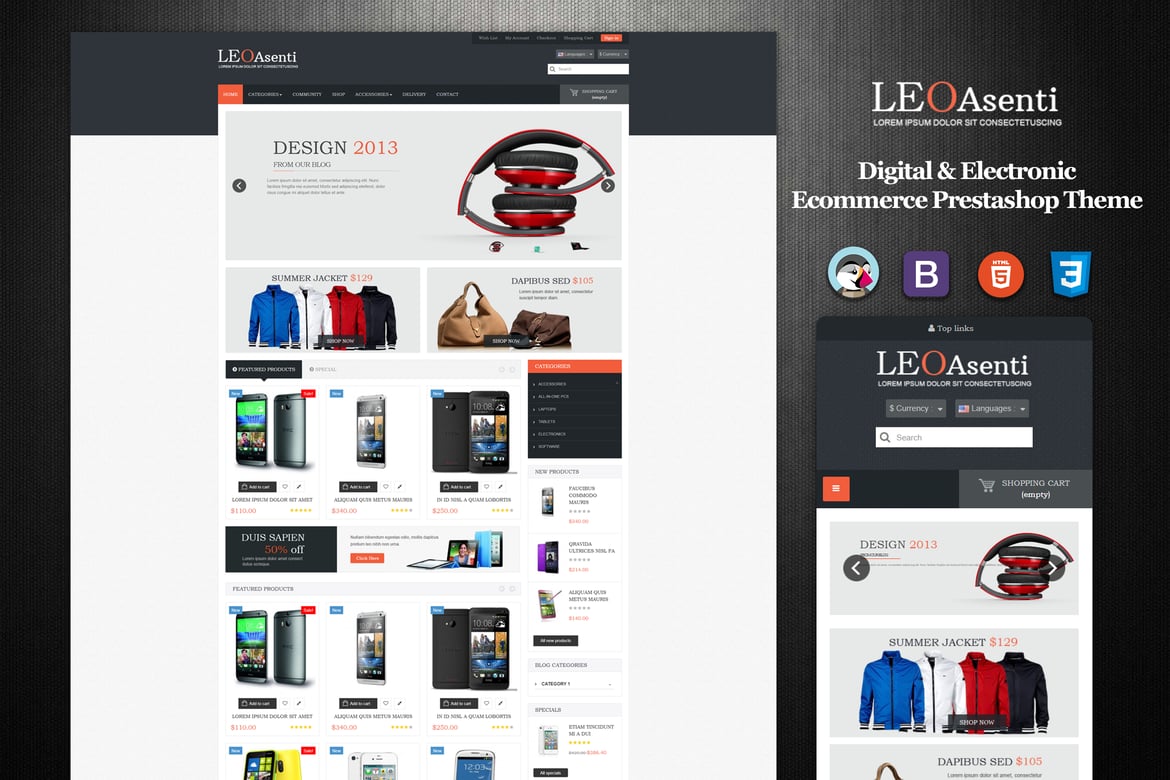 Tema Elektronik Prestashop Leo Asenti yang Modern dan Responsif