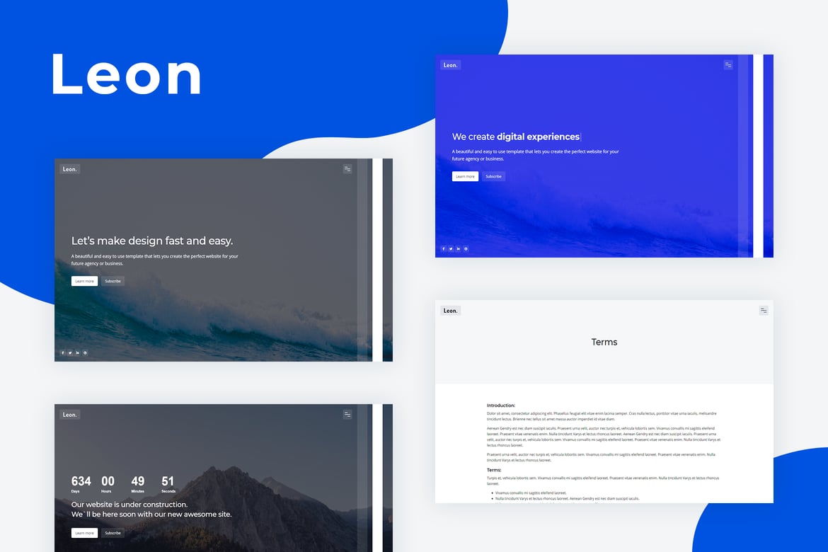 Leon - Template Website 'Coming Soon' Responsif dan Modern