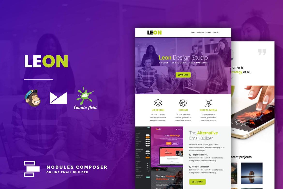 Leon - Template Email Responsif untuk Startup dan Agensi Kreatif