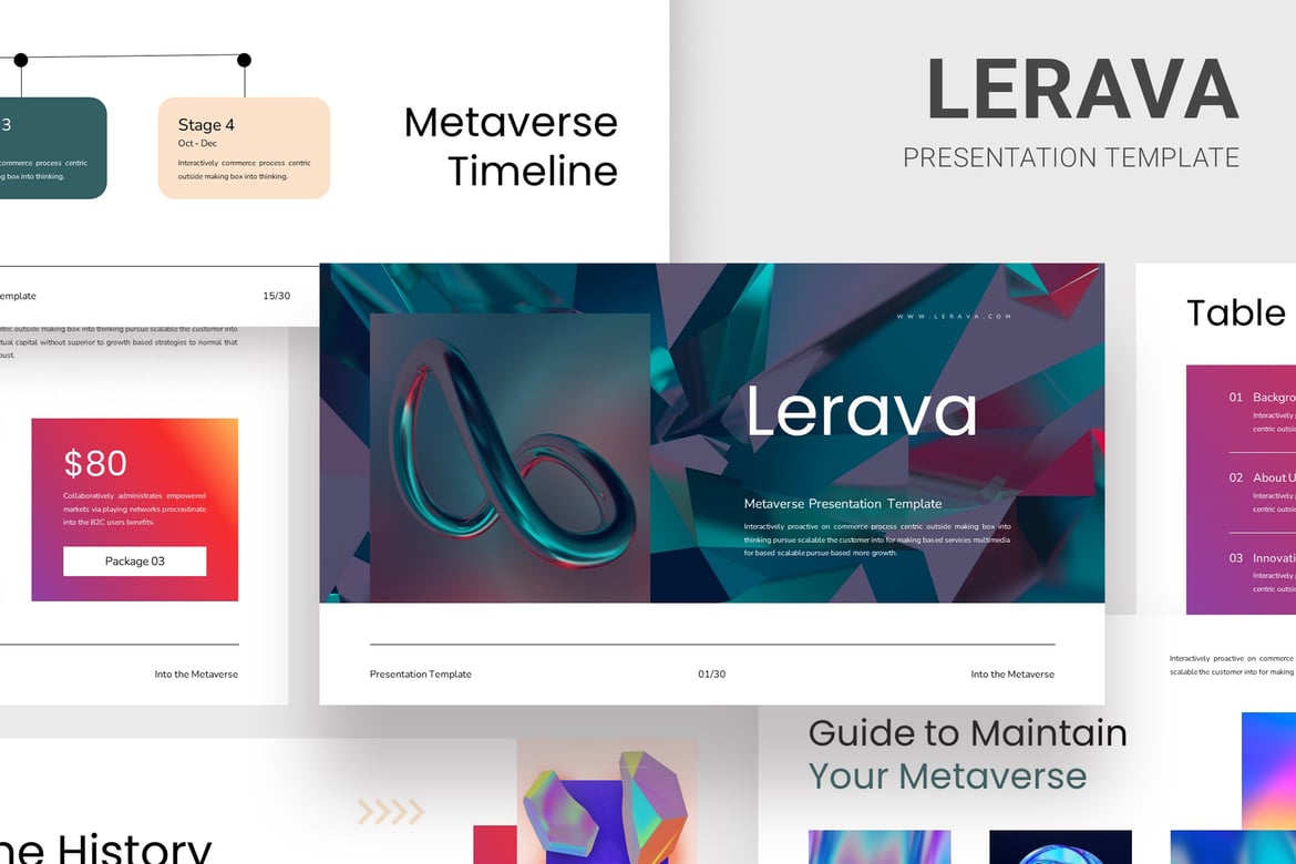 Template Presentasi Lerava untuk Metaverse yang Menarik dan Efektif