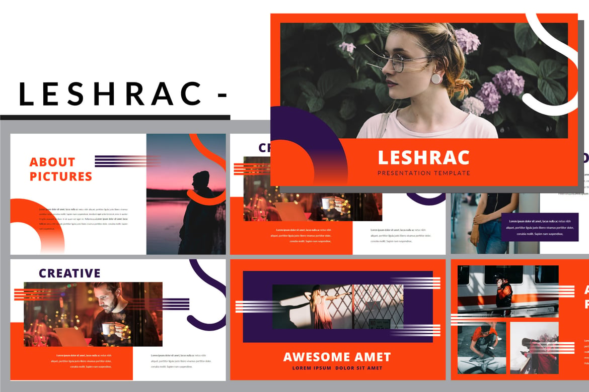 Template Presentasi Powerpoint Leshrac - Lookbook Modern dan Profesional