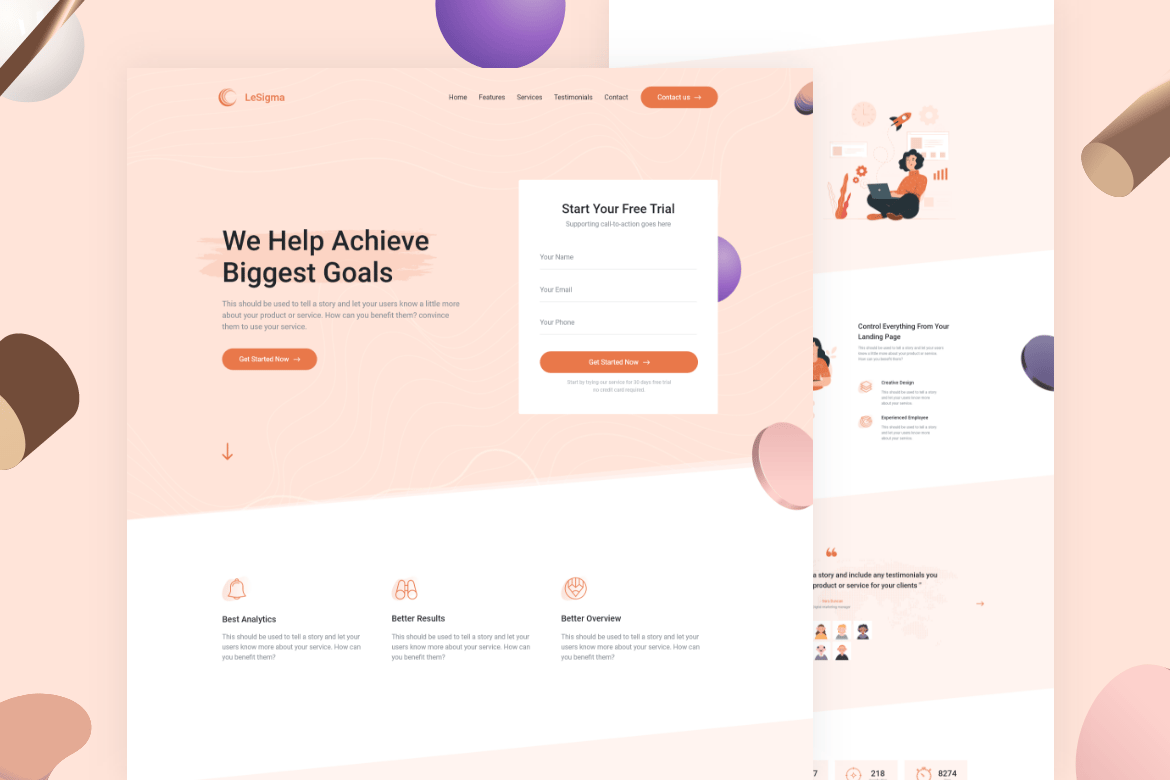 LeSigma - Template Website HTML Isometrik untuk Startup Anda