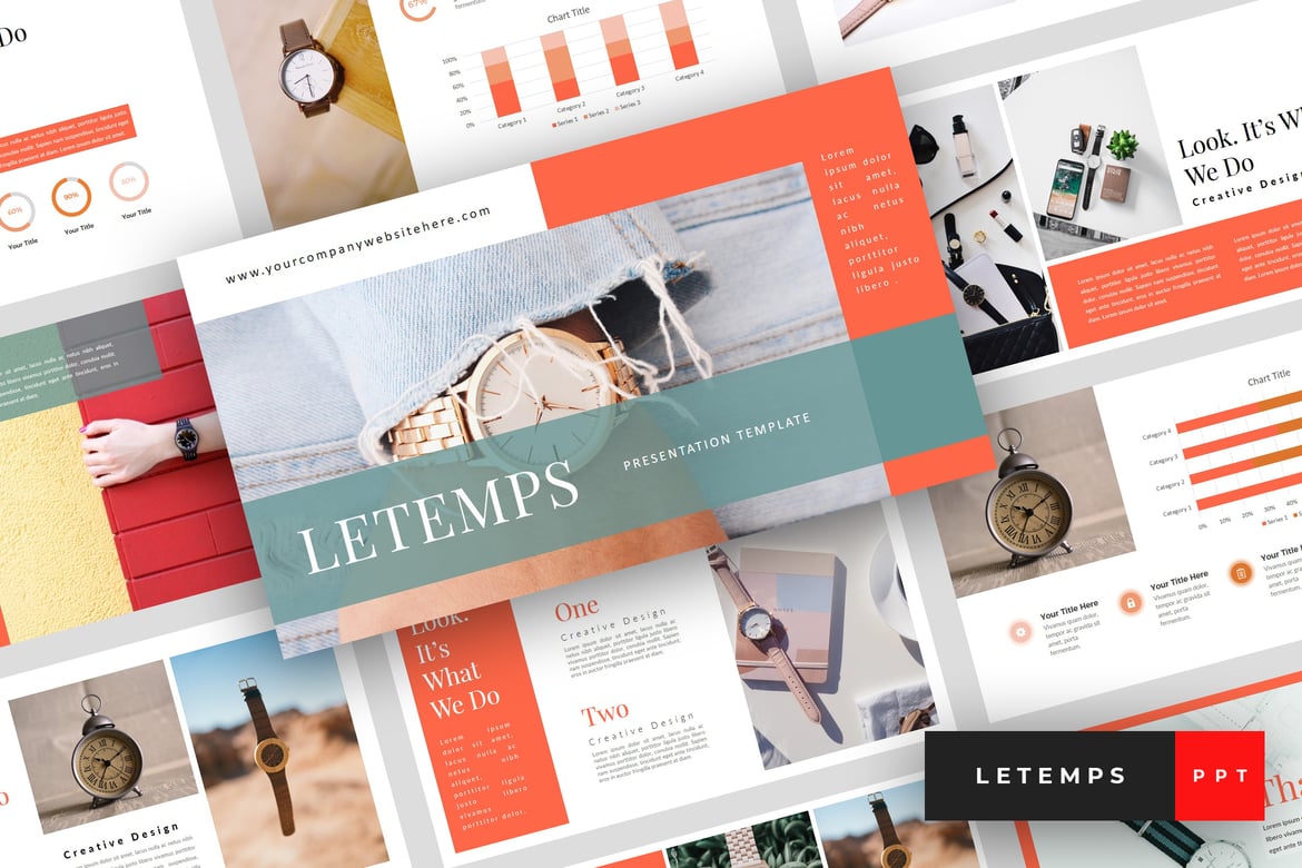 Letemps - Template PowerPoint untuk Presentasi Jam yang Menawan