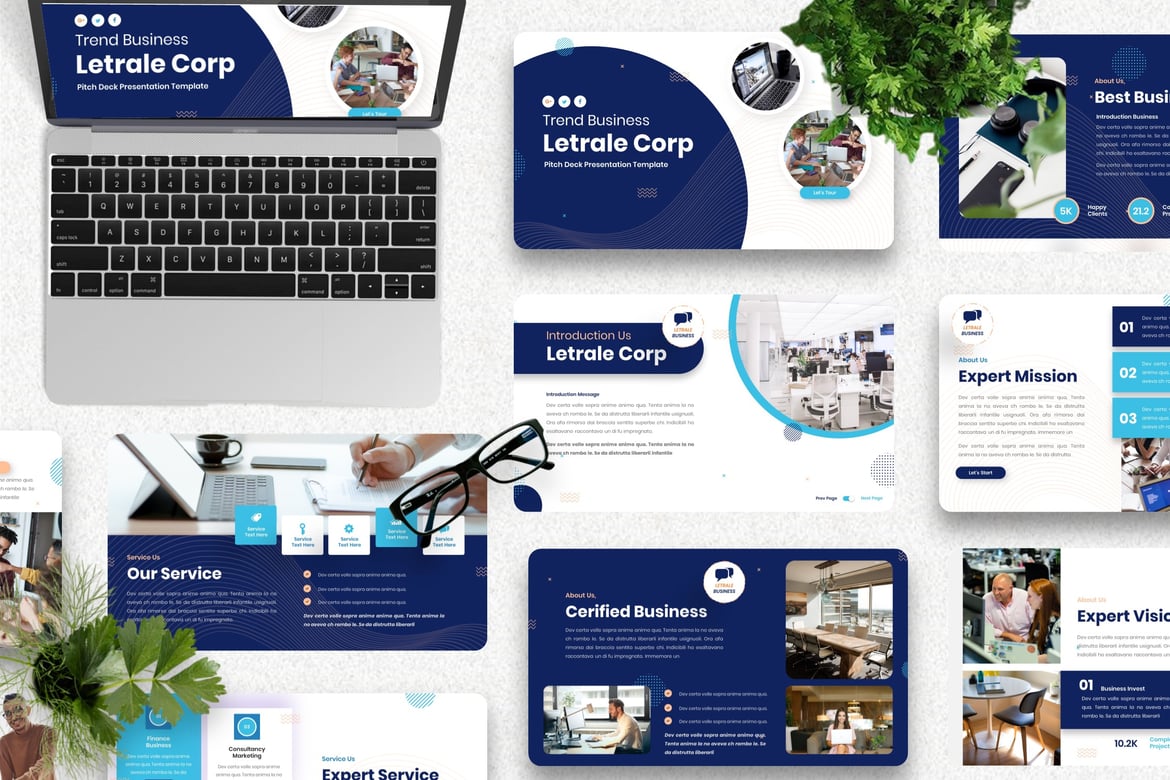 Template Presentasi PowerPoint Letrale - Solusi Kreatif untuk Pitch Deck Anda