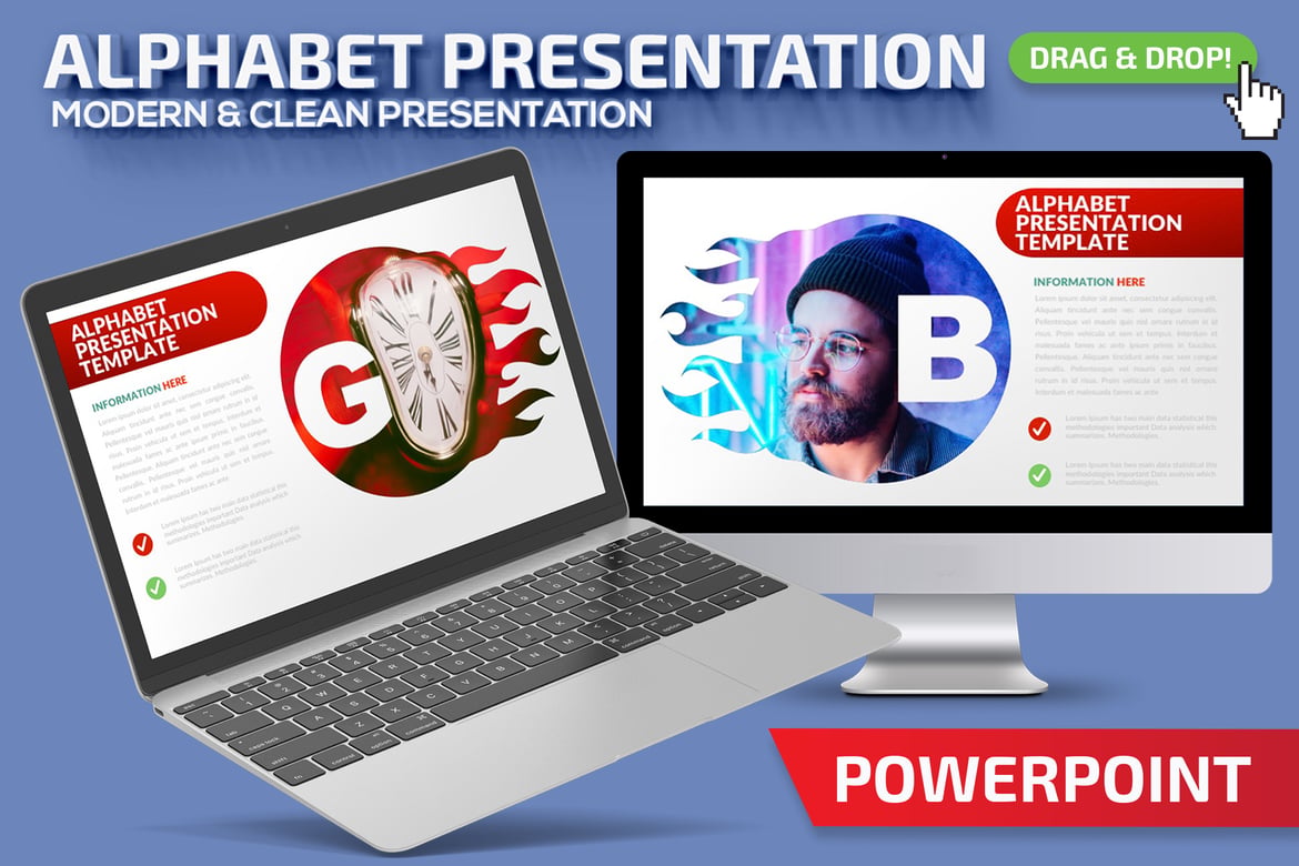 Template Presentasi PowerPoint Huruf yang Menarik dan Efektif