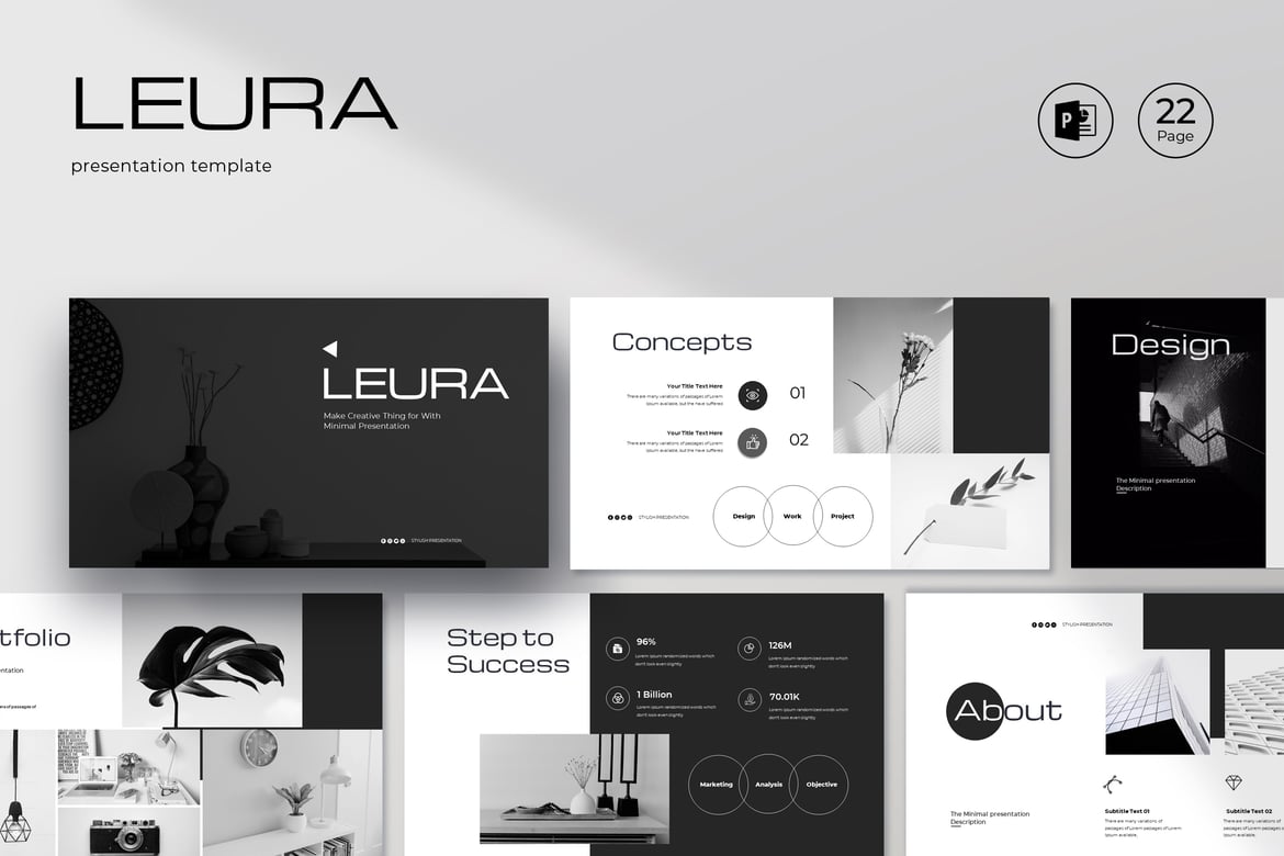 Leura - Template PowerPoint Minimalis yang Elegan
