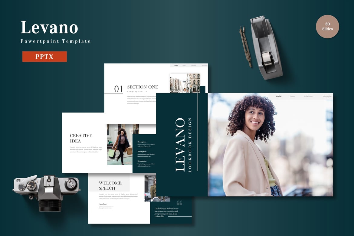Template PowerPoint Levano - Solusi Presentasi Menarik dan Profesional
