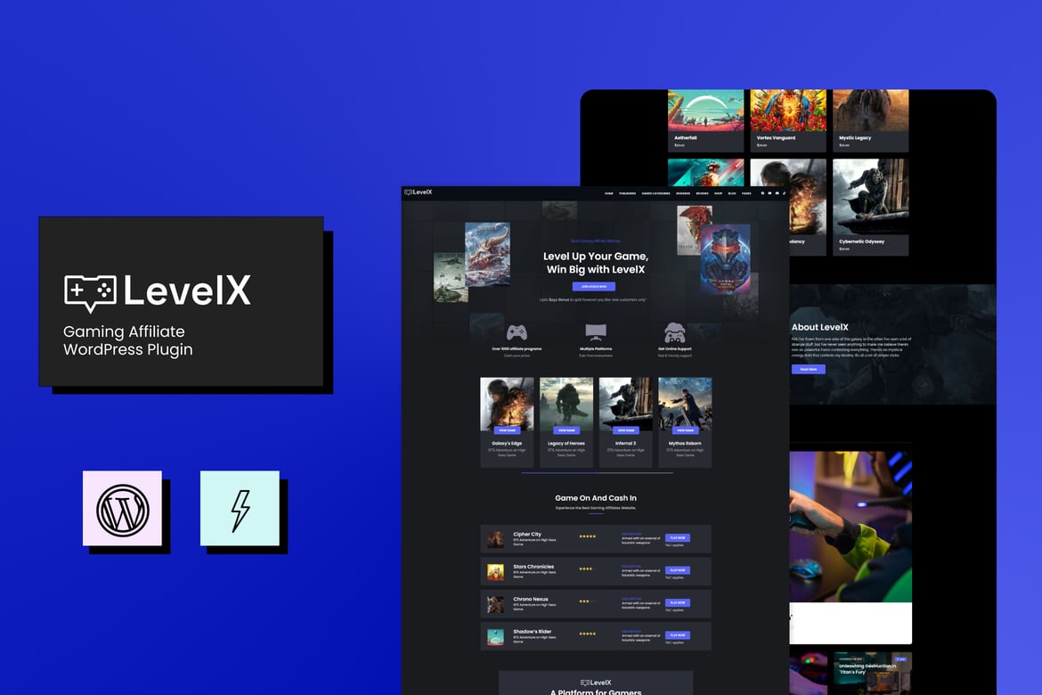 LevelX - Tema WordPress untuk Afiliasi Game yang Menarik