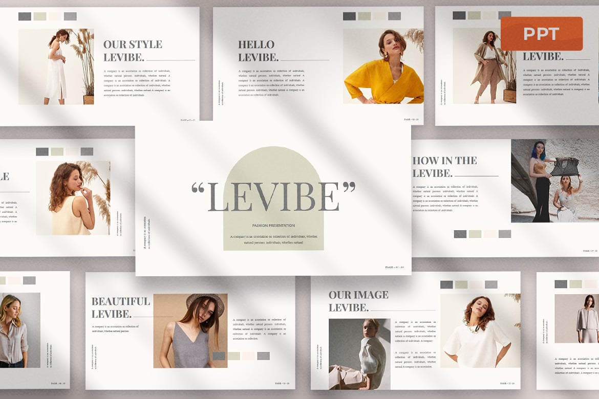 Levibe - Template Presentasi PowerPoint Minimalis dan Elegan