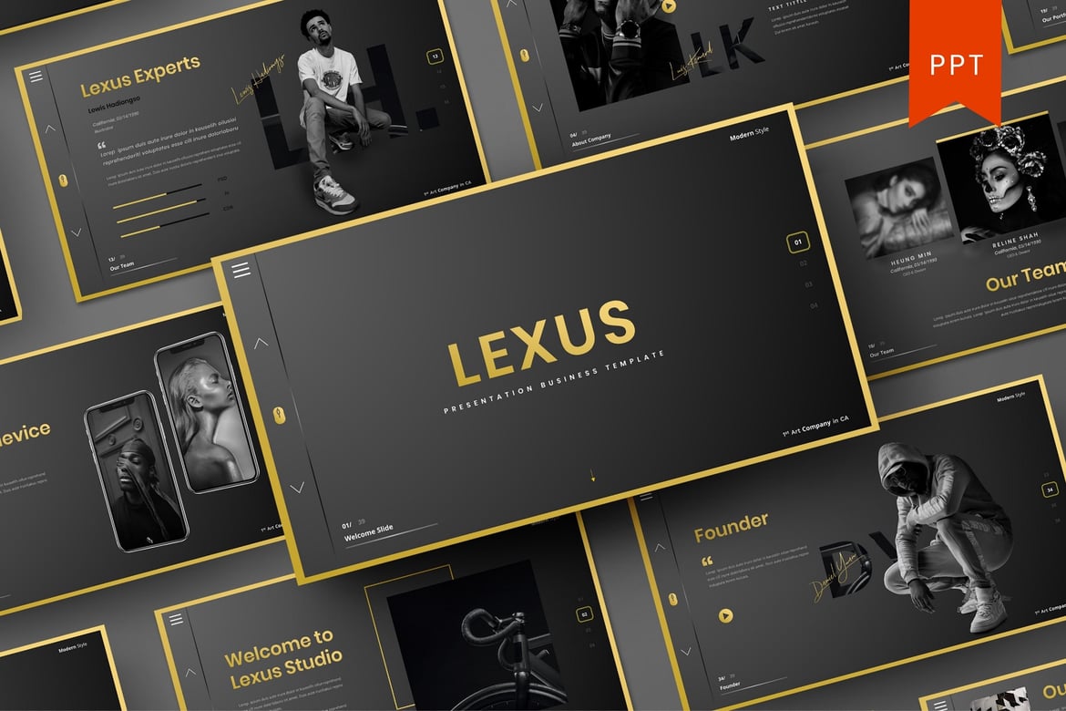 Template Presentasi PowerPoint Lexus untuk Bisnis yang Kreatif dan Profesional