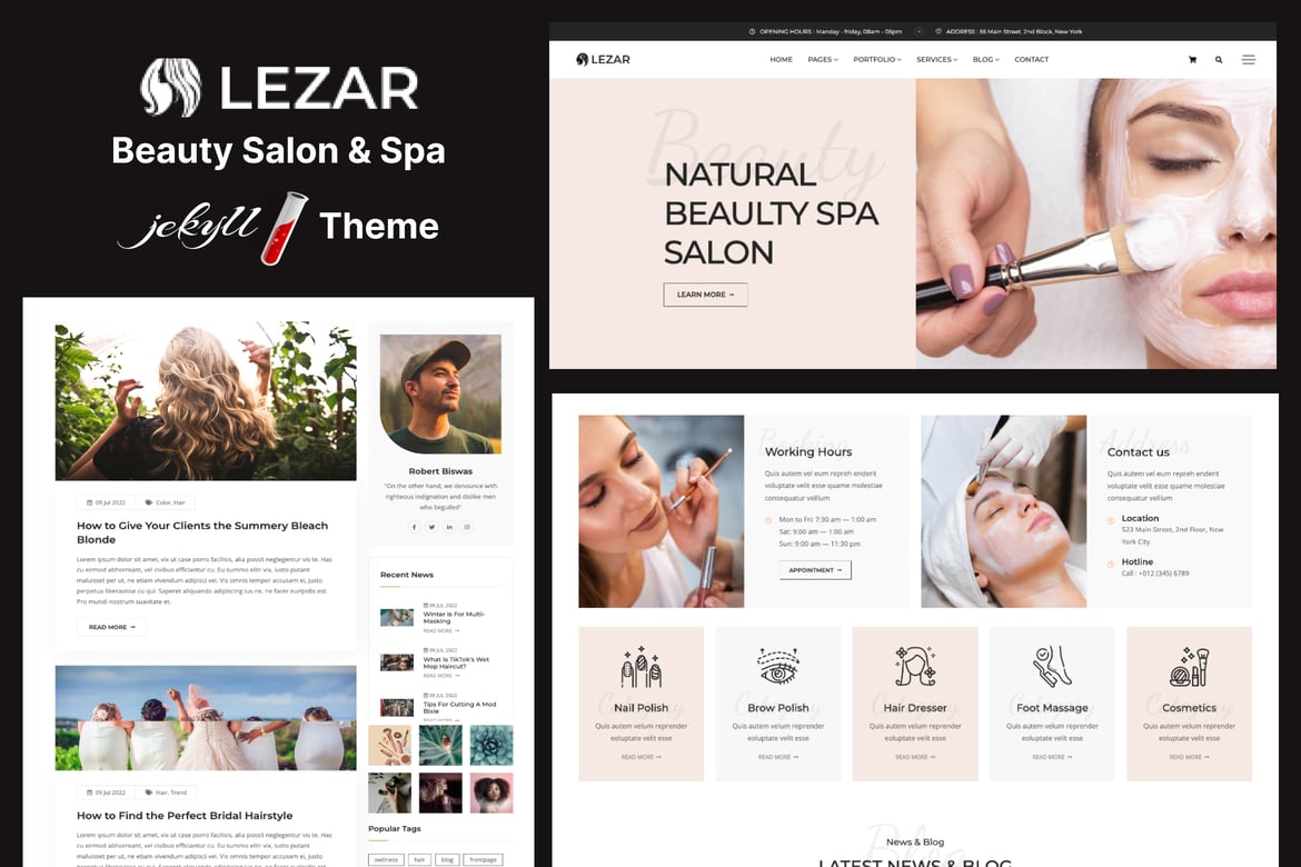 Lezar – Template Website Salon Kecantikan & Spa Jekyll