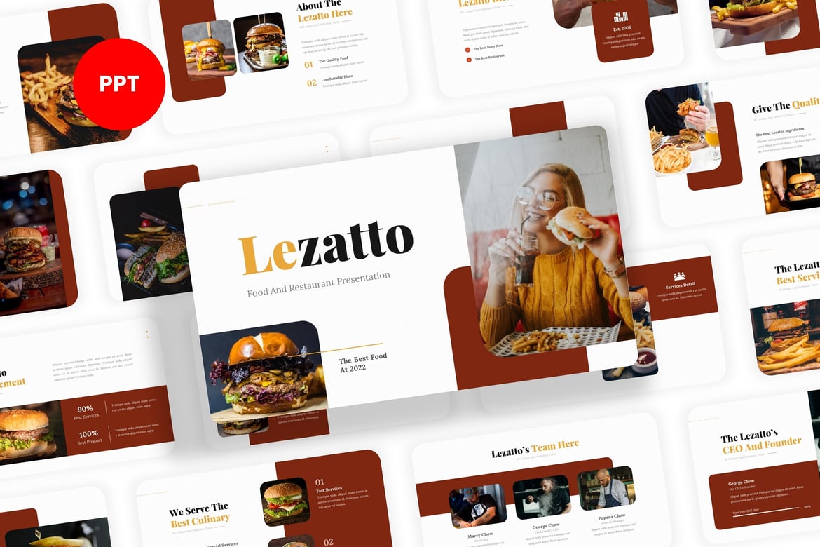 Lezatto - Template PowerPoint Makanan dan Restoran yang Elegan
