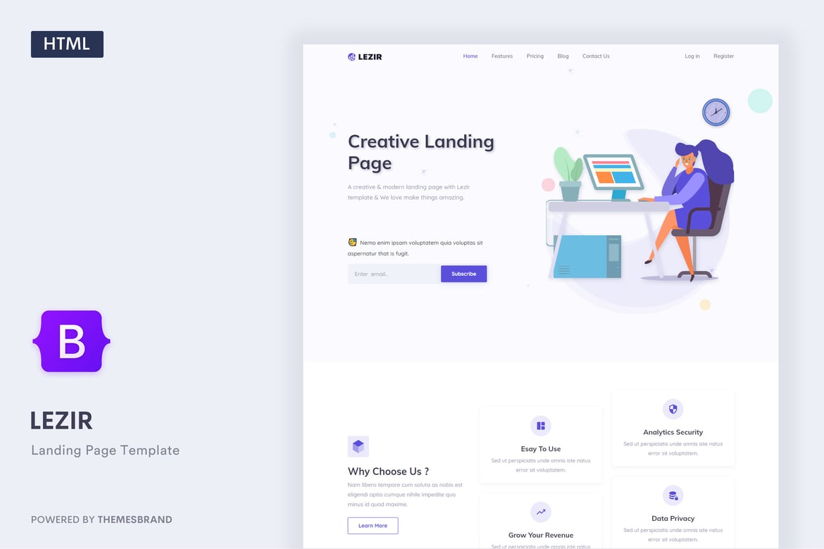 Lezir - Template Website Landing Page Bootstrap 5 yang Responsif