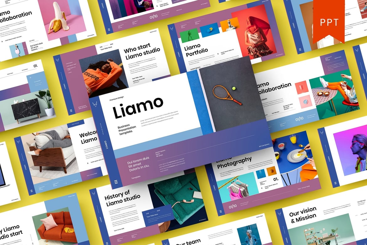 Template PowerPoint Liamo – Solusi Presentasi Bisnis Anda