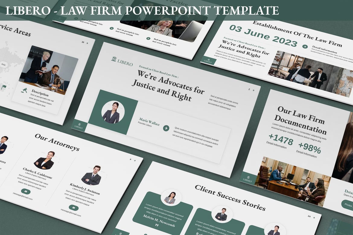 Template PowerPoint Profesional untuk Firma Hukum - Libero