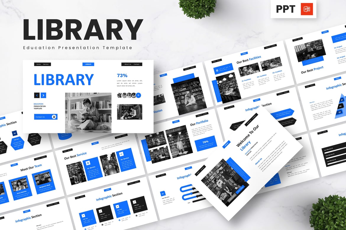 Template Presentasi Pendidikan - Perpustakaan Kreatif