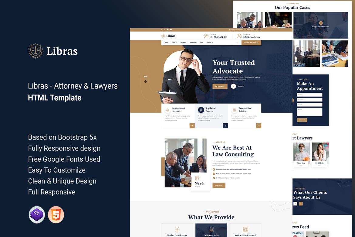 Template Website Libras - Solusi Modern untuk Pengacara dan Firma Hukum